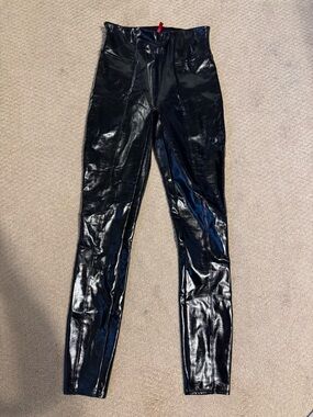 SPANX Black High-Waist Shiny Leggings